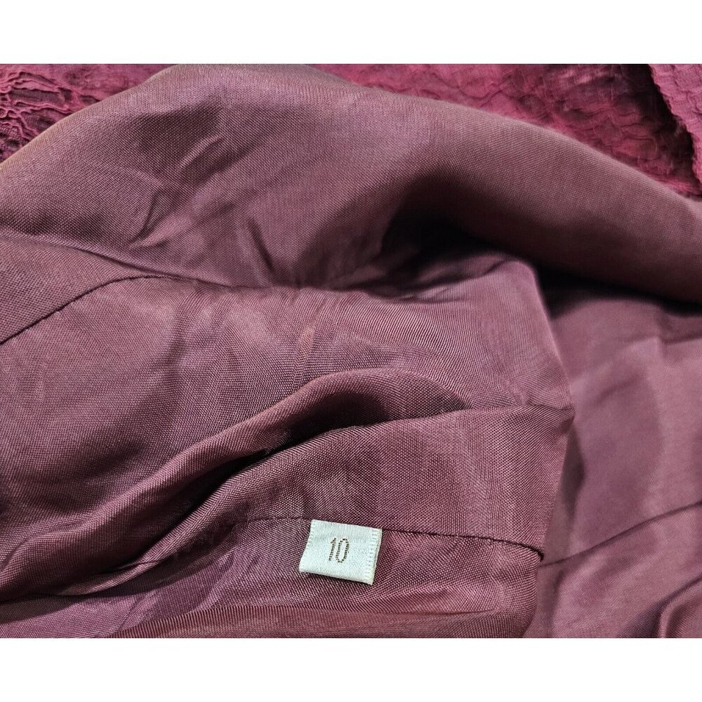 Women's Doncaster Sequined Jacket with Belt Berry/Burgundy Size 10 Elegant - Picture 7 of 9